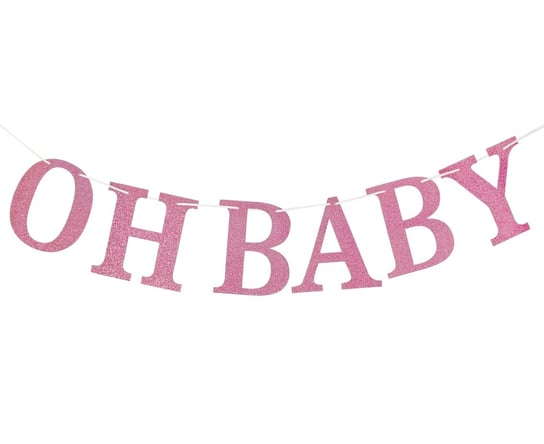Girlanda papierowa brokatowa B&G Oh Baby, jasnoróżowa, DIY, 300 cm GoDan