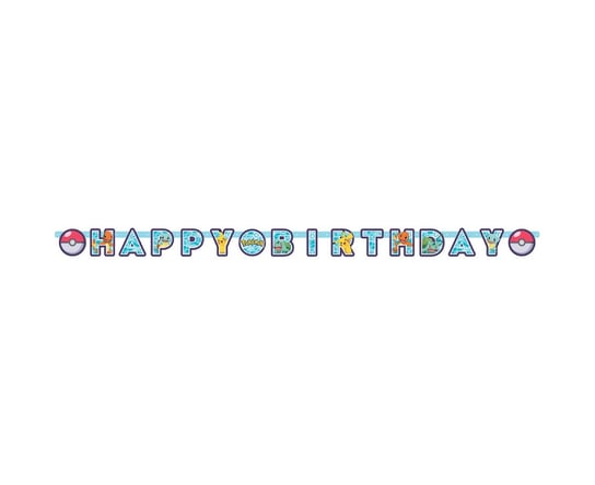 Girlanda papierowa Happy Birthday Pokemon 218 x 12 cm Amscan