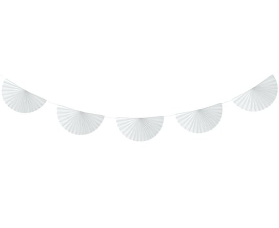 Girlanda papierowa W&C Wachlarze,biała, 300 cm, wachlarz 20 cm Inna marka