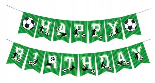 Girlanda Piłka Nożna Baner Urodzinowy Happy Birthday 180cm Greenzone