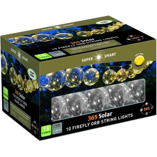 Girlanda solarna Firefly Orbs 365 - SMARDTV - 10 kul świetlnych 8cm - Ciepła biel - 4,7m Inna marka