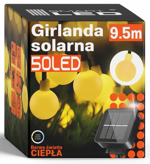 Girlanda Solarna Ogrodowa Lampki Solarne 50x Żarówka LED na Balkon 9m IP67 Inna marka