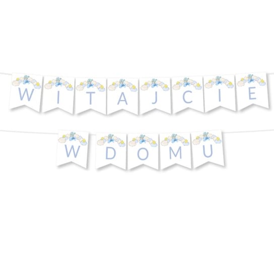 Girlanda Witajcie w Domu - BANER napis - chmurki niebieskie OCHprosze
