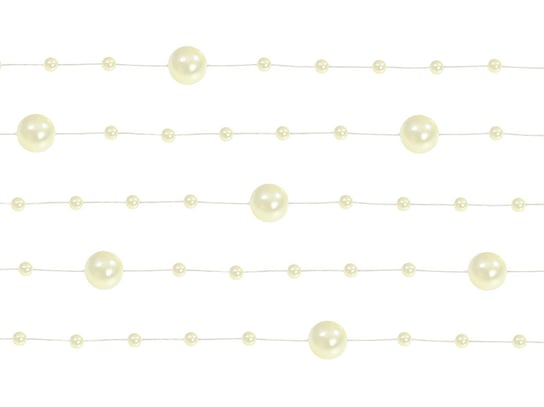 Girlandy perłowe, kremowy, 1,3 m, 5 sztuk PartyDeco