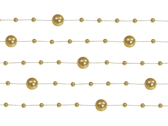 Girlandy perłowe, złote, 5 sztuk PartyDeco