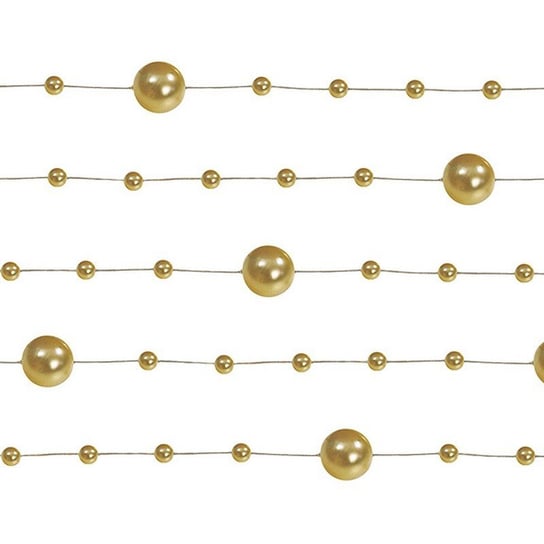 Girlandy z pereł i perełek na żyłce 5szt złote chrzest komunia NiebieskiStolik