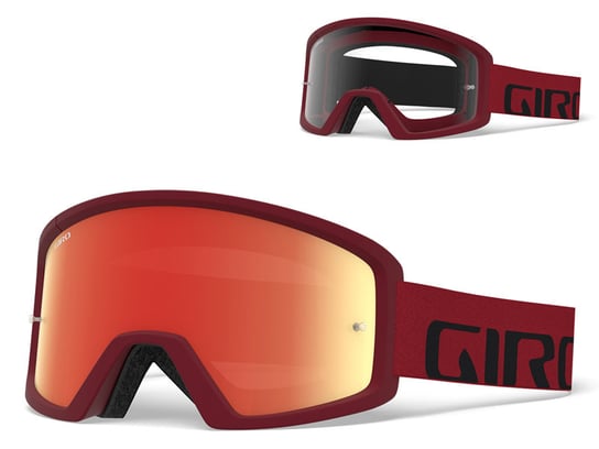 Giro, Gogle, Tazz MTB Red Black (Szyba kolorowa Amber xx% S3 + Szyba Przeźroczysta 99% S0) mocowanie pod zrywki GIRO
