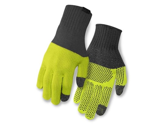 Giro, Rękawiczki zimowe, Knit Merino Wool grey lime, limonkowy, rozmiar L/XL GIRO