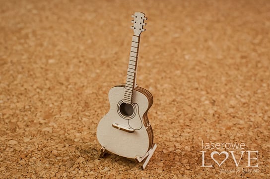 Gitara Akustyczna 3D - Tekturka - Music Is The Answer Laserowe LOVE