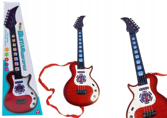 Gitara elektryczna dla dzieci światła melodie czerwona Lean Toys