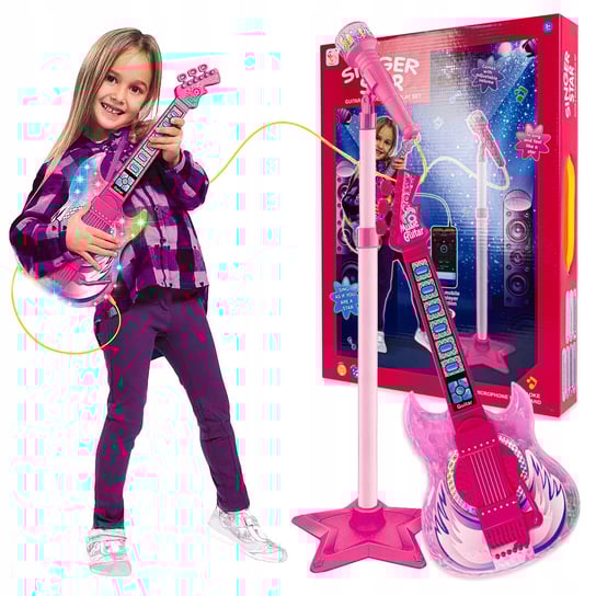 Gitara elektryczna dla dzieci z mikrofonem, AIG click4TOYS