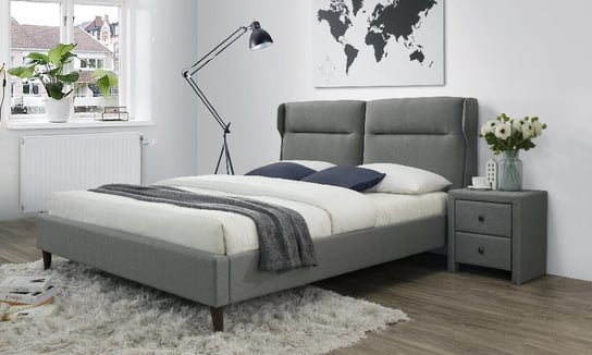 Giulia tapicerowane łóżko 160x200 cm szare Style Furniture