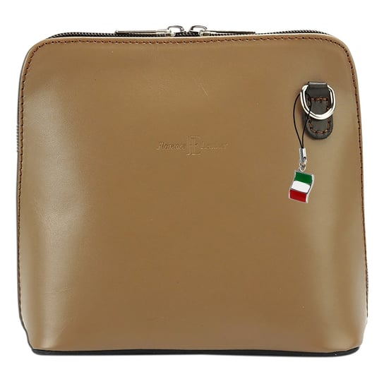 Gładka damska torba na ramię Florence z prawdziwej skóry, torebka wieczorowa w kolorze taupe brown OTF109C Florence