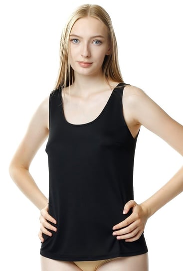 Gładka koszulka damska Nela podkoszulek : Kolor - Czarny, Rozmiar - 56 Mewa Lingerie