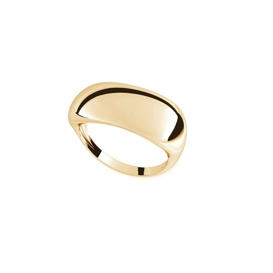 Gładki szeroki pierścionek, XENIA x GIORRE : ROZMIAR PIERŚCIONKA - 11 |UK:L | Φ16,00 MM, Srebro - kolor pokrycia - Pokrycie żółtym 18K złotem GIORRE