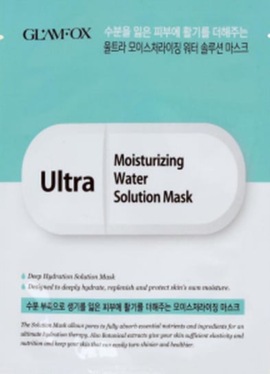 Glamfox Ultra Moisturizing Water Solution Mask Nawilżająco-Kojąca Maska W Płachcie Do Skóry Suchej i Skłonnej Do Podrażnień 25g. Glamfox