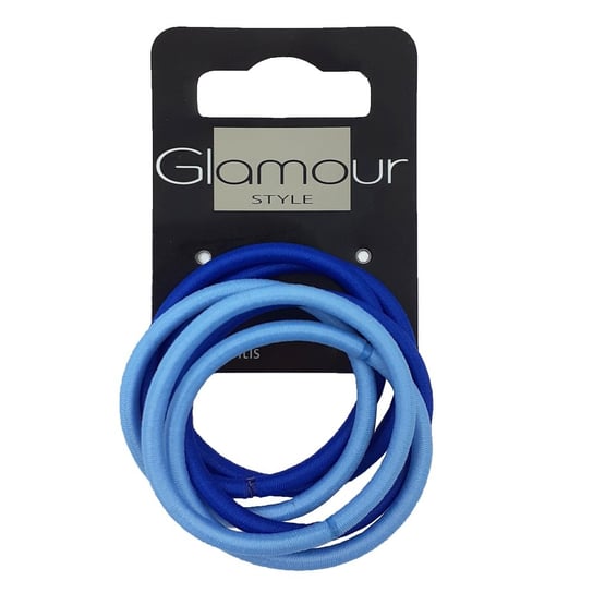 Glamour Gumki do włosów bez metalu Niebieskie 6szt Glamour
