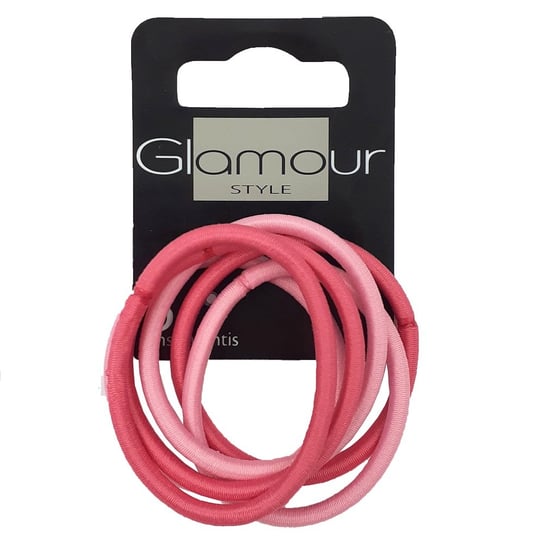 Glamour Gumki do włosów bez metalu Różowe 6szt Glamour