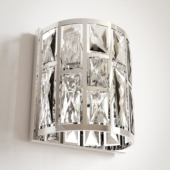 Glamour LAMPA ścienna KIEV W02872CH Cosmolight kryształowy kinkiet do jadalni chrom Cosmolight