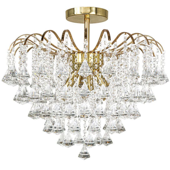 Glamour LAMPA sufitowa ELM5193/4 TR MDECO kryształowa OPRAWA crystal złota przezroczysta Mdeco