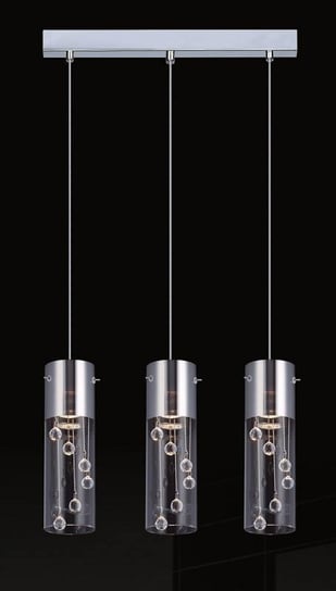 Glamour LAMPA wisząca CORDELL MDM1835-3 Italux szklana OPRAWA z kryształkami ZWIS tuby chrom przezroczyste ITALUX