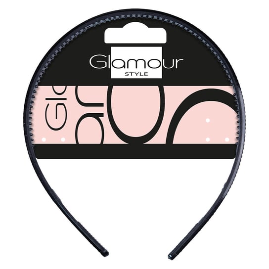 Glamour Plastikowa opaska do włosów z kryształkami Czarna Glamour