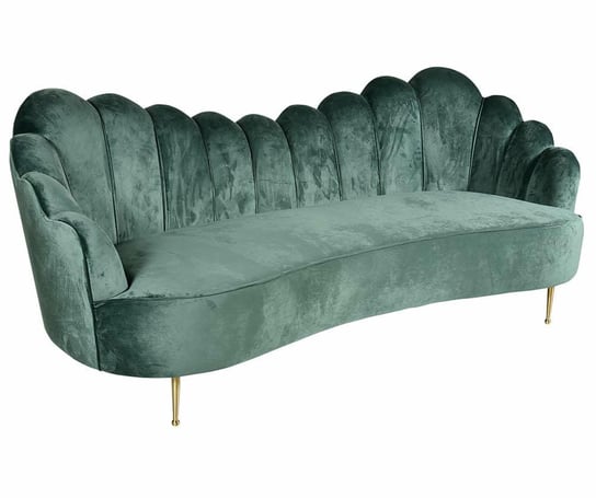 Glamour Sofa 4 zieleń, muszelka w welurowym obiciu Belldeco