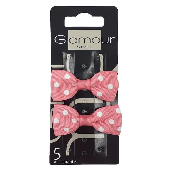 Glamour Spinki do włosów z kokardą Różowe 2szt Glamour