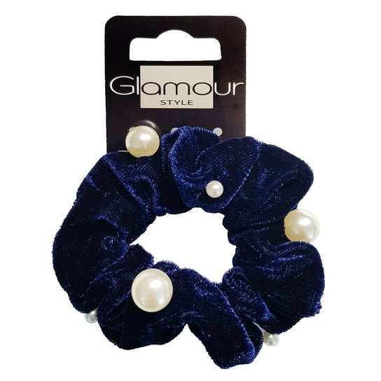 Glamour Zawijka scrunchie gumka do włosów Granat Glamour