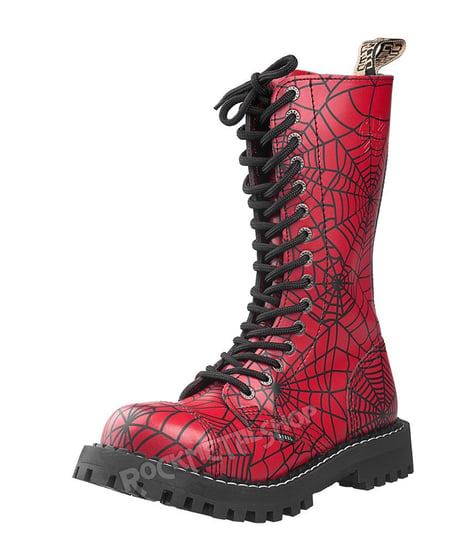 glany STEEL - SPIDER BLACK / FULL RED (15-dziurkowe)-45 Steel