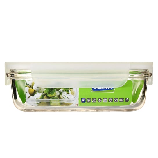 GLASSLOCK - Fancy - Szklany pojemnik kuchenny 400 ml - Biały GLASSLOCK