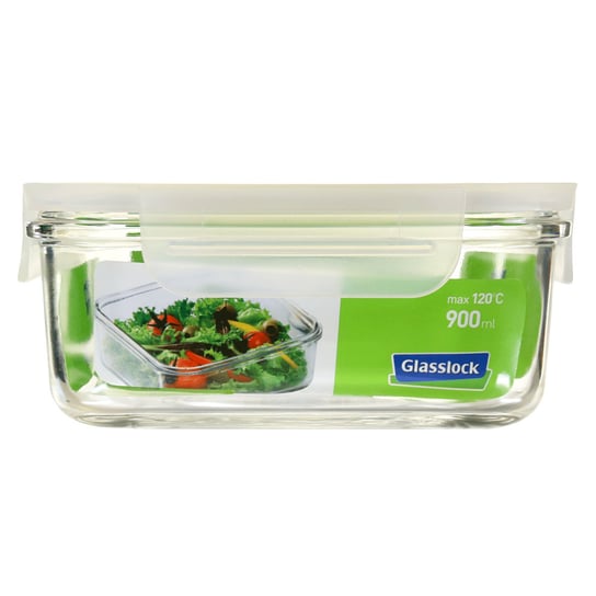 GLASSLOCK - Fancy - Szklany pojemnik kuchenny 900 ml - Biały GLASSLOCK