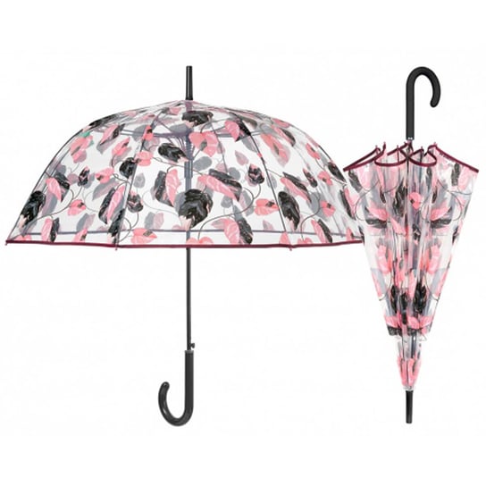 Głęboka parasolka damska Perletti przezroczysta w listki Inna marka