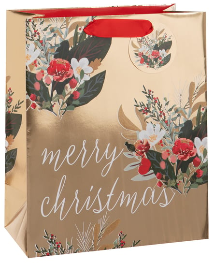 Glick, Merry Christmas Floral Collection - Large Gift Bag Empik
