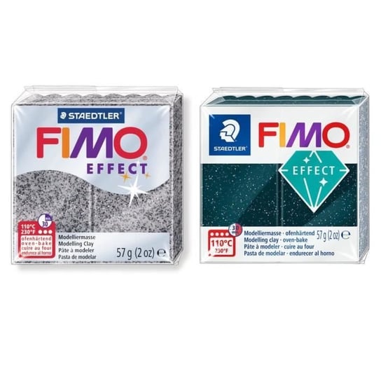 Glinka FIMO - STAEDTLER - 2 glinki polimerowe Fimo Effect 57g Kamień - Szary - Efekt kamienia Youdoit