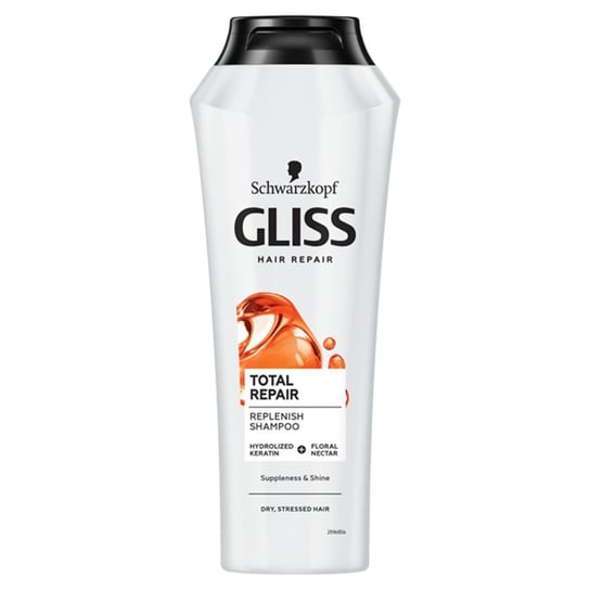 Gliss Kur, Total Repair, głęboko regenerujący szampon do włosów, 250 ml Gliss
