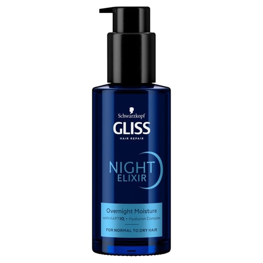 Gliss Night Elixir Moisture, Nawilżająca Kuracja Na Noc Bez Spłukiwania Do Włosów Normalnych I Suchych, 100ml Gliss