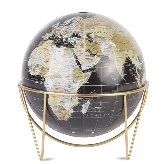 Globus czarny na złotym stojaku 24x22x22 cm MIA home