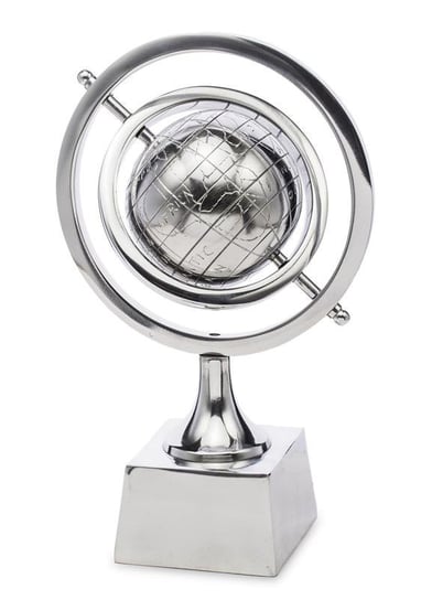 Globus Dekoracyjny Srebrny Metalowy 29x17x9 0.91kg Art-Pol