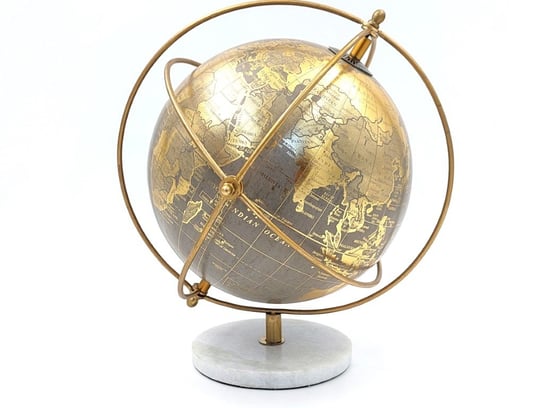 Globus dekoracyjny z pierścieniami na kamiennej podstawie Kemis - House of Gadgets