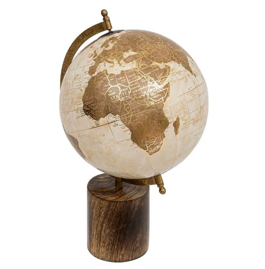 Globus drewno mango beż-złoto 35 cmx20 cm MIA home