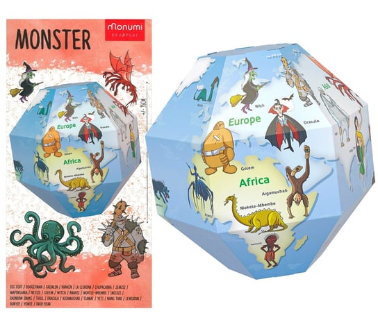Globus kartonowy 35 cm "Potwory" Monumi Monumi