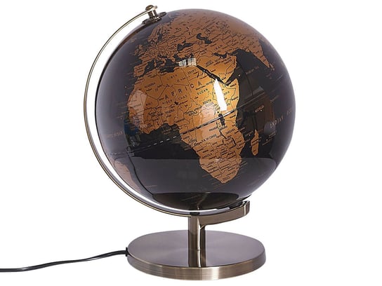 Globus LED czarno-miedziany MAGELLAN Beliani