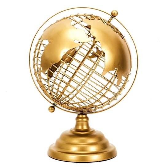 Globus Metalowy Złoty 28Cm Intesi