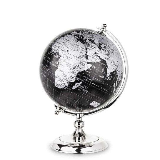 Globus Ozdobny Mapa Świata Srebrno-Czarny 38x23x24 Art-Pol
