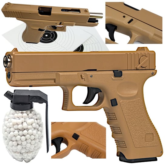 Glock 17 Replika ASG Pistolet Na Kulki+Granat+Tarcze Inna marka