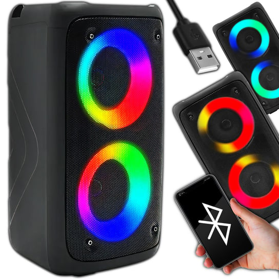 Głośnik Bluetooth Boombox Mobilny USB RADIO LED Bezprzewodowy Przenośny MP3 A10 Inna marka