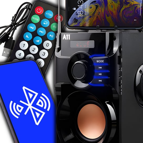 Głośnik Bluetooth Boombox Mobilny USB RADIO LED Bezprzewodowy Przenośny MP3 A11 Inna marka