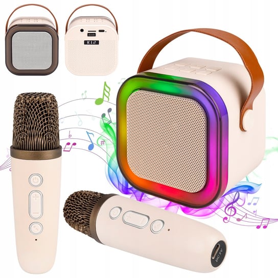 Głośnik mikrofon bezprzewodowy zestaw do karaoke bluetooth USB AUX bez marki
