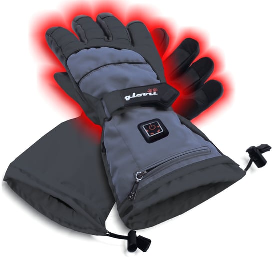 Glovii, Ogrzewane rękawiczki narciarskie, rozmiar XL, czarno-granatowy Glovii